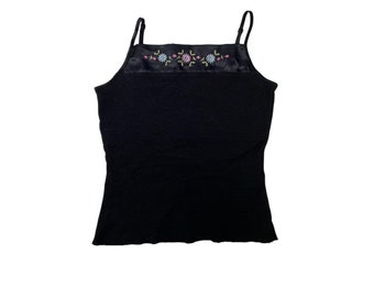 Cyber Y2K Floral Tank Top Energie Size Small 2000s Fashion Trendy Summer Top Festival Wear