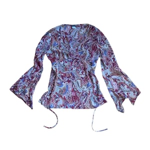 Y2K Paisley Fairycore Blouse Size S 2000s Fashion Bratz Fashion Cyber Grunge Boho Chic