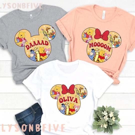 Winnie the Pooh family shirt, Pooh bear birthday boy girl shirt, Pooh Disney family Shirt