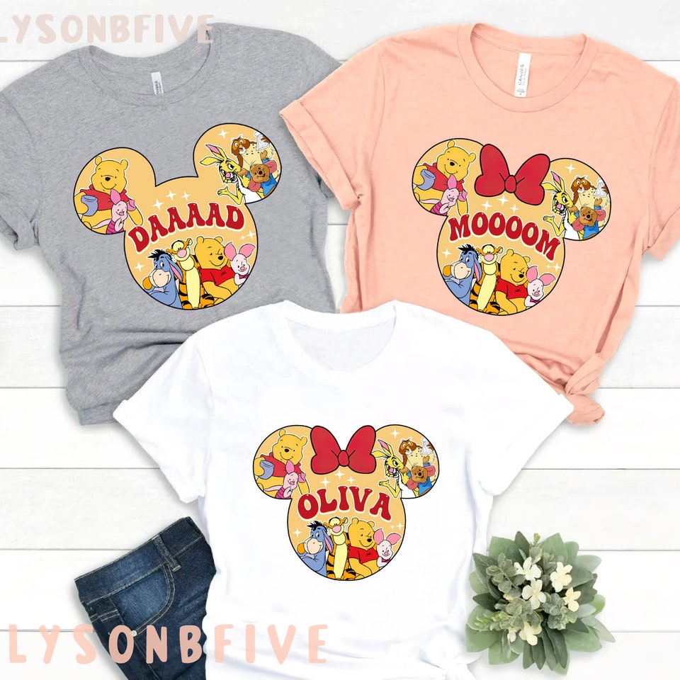 Winnie the Pooh family shirt, Pooh bear birthday boy girl shirt, Pooh Disney family Shirt