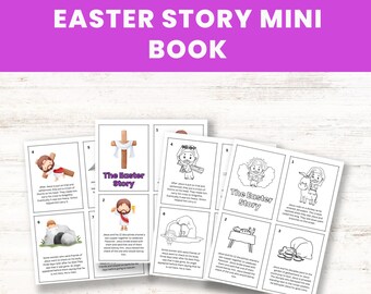 Easter Story Mini Book, Easter Story Cards, Sunday School Craft, the Easter Story, Easter printable