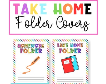 Take Home Folder Covers, Student Homework Folder, Homework Folder Cover, Homework Binder Cover, Classroom Folder Covers