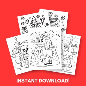Christmas Coloring Pages, Christmas Coloring, Christmas Activities, Kids Coloring Pages, Cute Coloring Page, Santa Coloring Pages