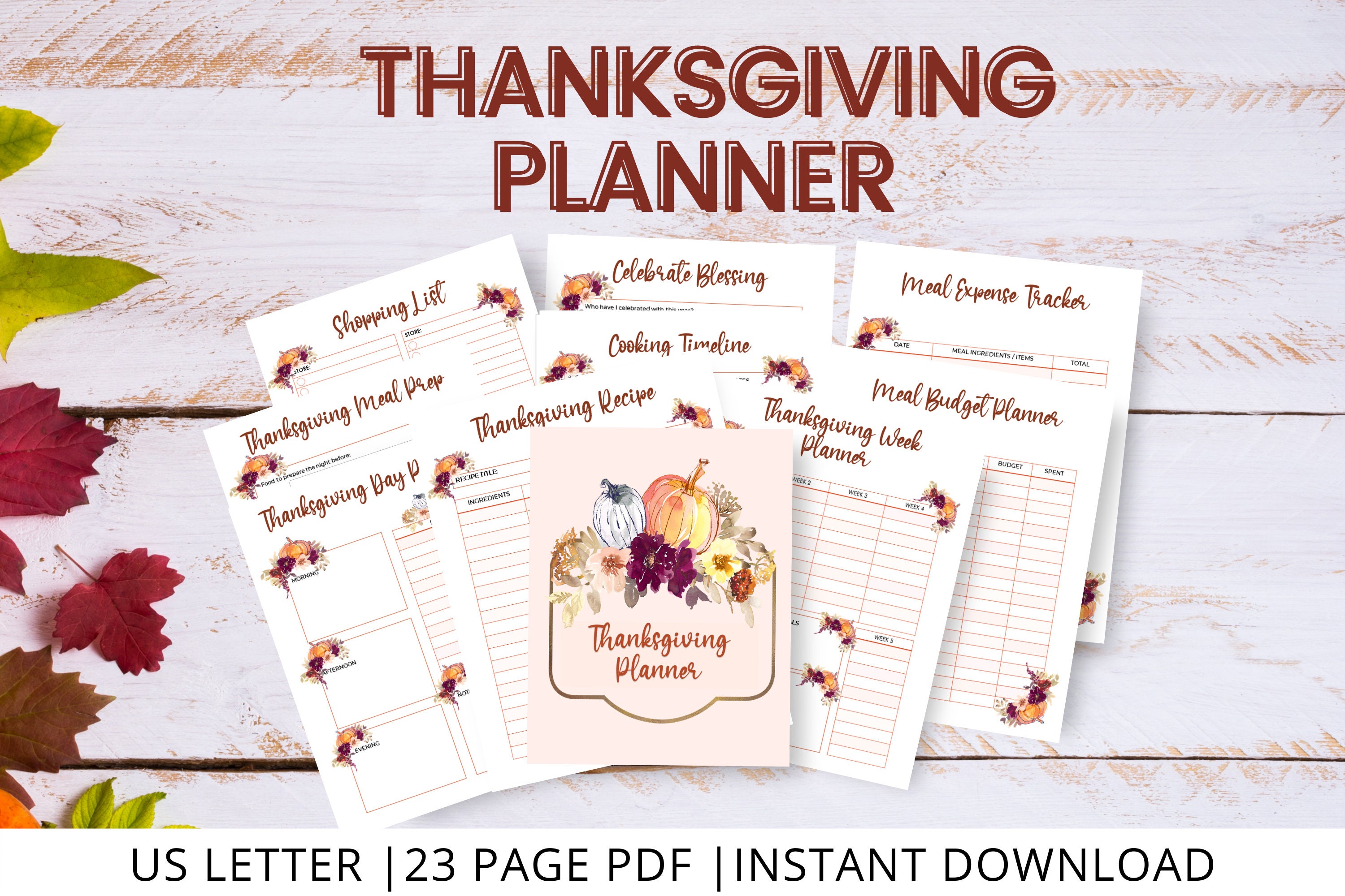 Thanksgiving Planner, Thanksgiving Binder, Thanksgiving Meal Planner, Turkey Day Planner