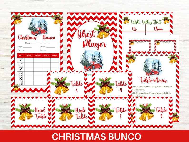 Christmas Bunco Printables Christmas Bunco Bundle Bunco Score Cards ...