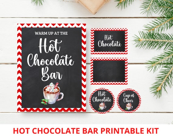 WaaHome Hot Cocoa Bar Kit Hot Cocoa Bar Sign Hot Chocolate Bar