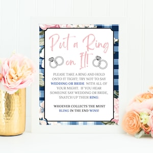 Put A Ring On It, I do BBQ Games, Bridal Shower Games Printable, Put A Ring On It Sign, Don&#39;t Say Bride or Wedding, Wedding Ring Game