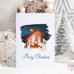 Printable Nativity Christmas Card, Nativity Card, Printable Card, Christmas Card, Holiday Greeting Card, Holy Family