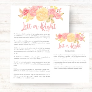 Left or Right Bridal Game Bridal Shower Prize Pass the Prize Game Right and Left Game