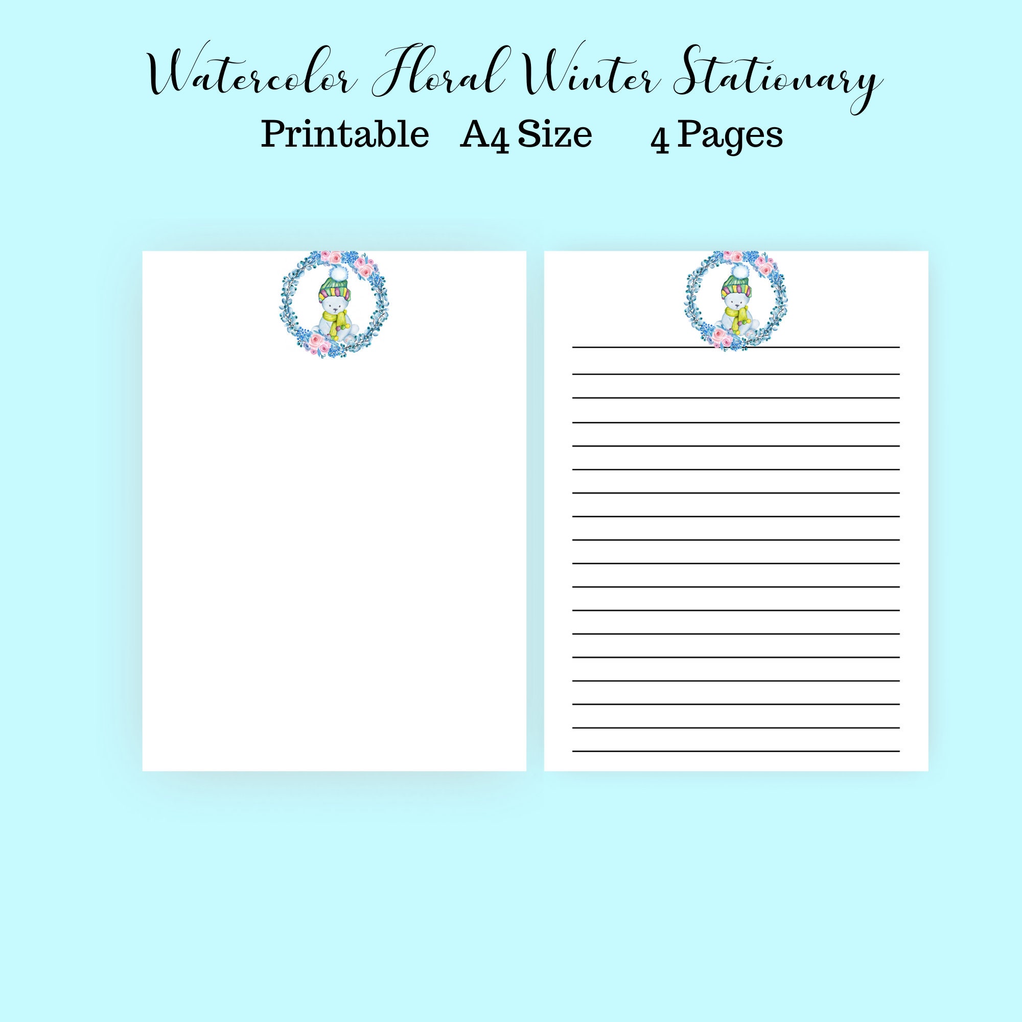 Printable Stationary, Stationary Set, Letter Stationary, Letter Writing Paper, Christmas ...