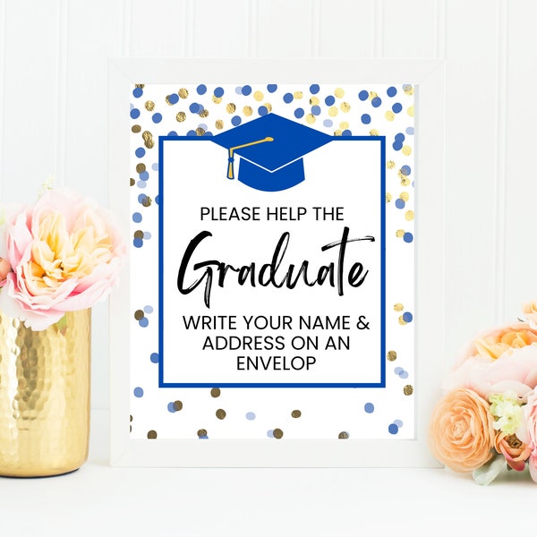 Printable Graduation Address Your Envelope Sign, Address Your Thank You Card, Help the Busy Graduate, Write Your Address