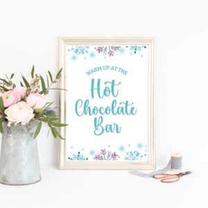 Hot Chocolate Bar Printable Sign, Hot Cocoa Bar Sign, Christmas Party Sign, Hot Chocolate Sign, Christmas Sign