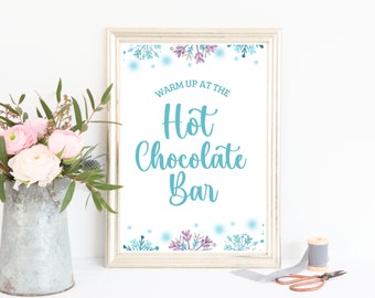 Hot Chocolate Bar Printable Sign, Hot Cocoa Bar Sign, Christmas Party Sign, Hot Chocolate Sign, Christmas Sign
