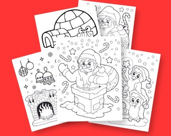 Christmas Coloring Pages, Printable Christmas Coloring Page, Christmas Party Activity, Coloring Sheets, Kids Coloring Pages