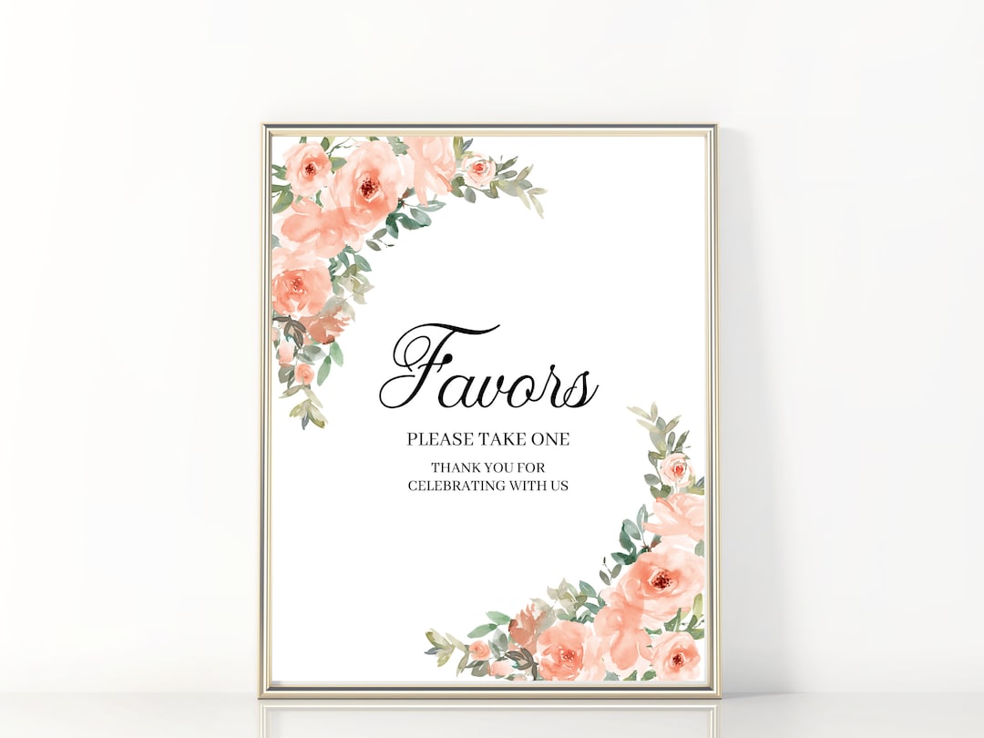 Favors Sign, Please Take One, Wedding Favors Sign, Printable Favor Sign