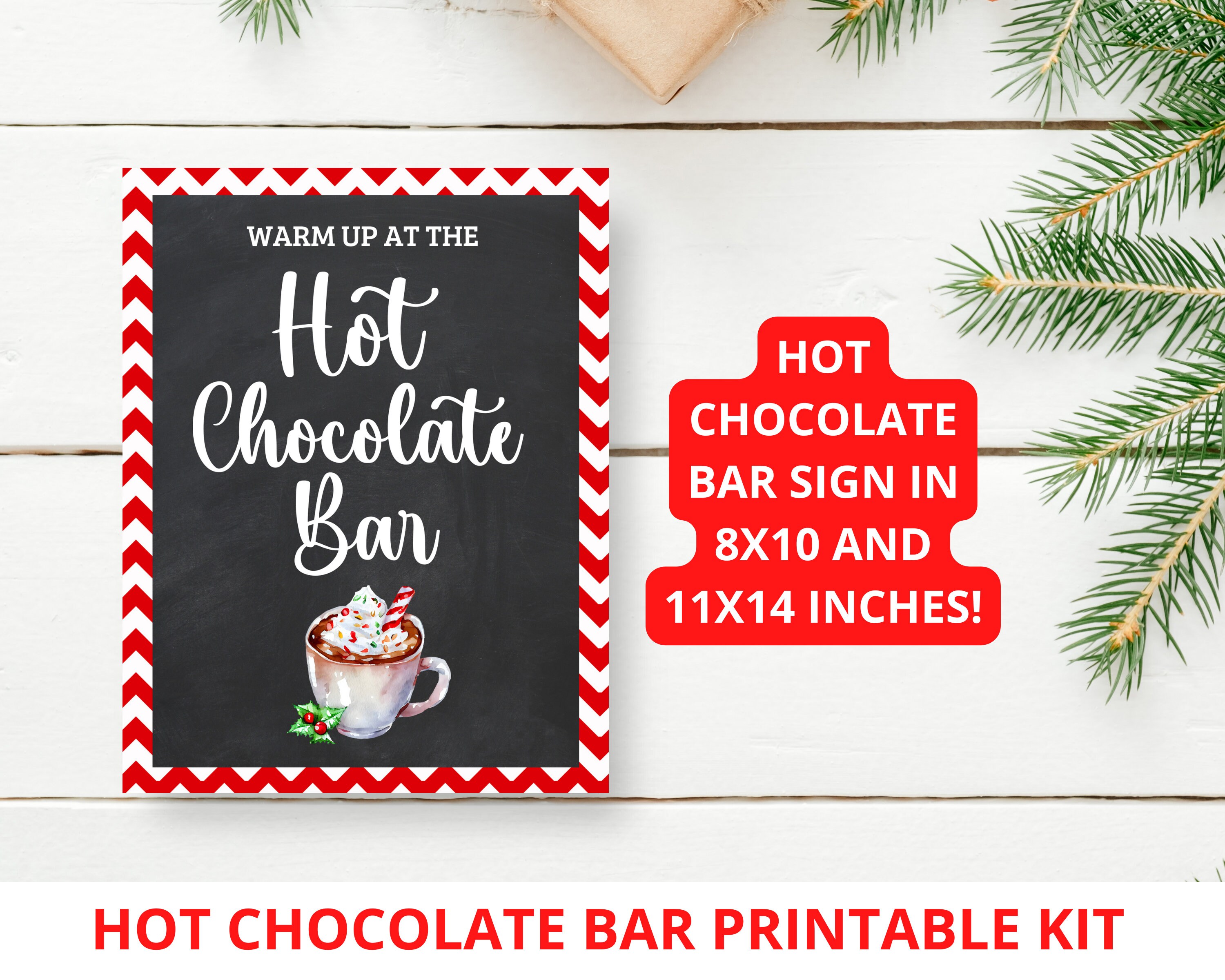 Hot Chocolate Bar Printable Kit, Hot Cocoa Bar Printable Kit, Hot