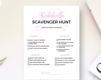 Bachelorette Scavenger Hunt Game, Fun Party Activity (Digital Download)