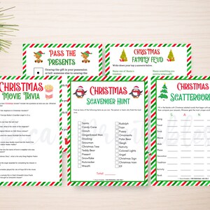 Printable Christmas Games, Christmas games pack, holiday party games, Christmas party game, Christmas Party Games