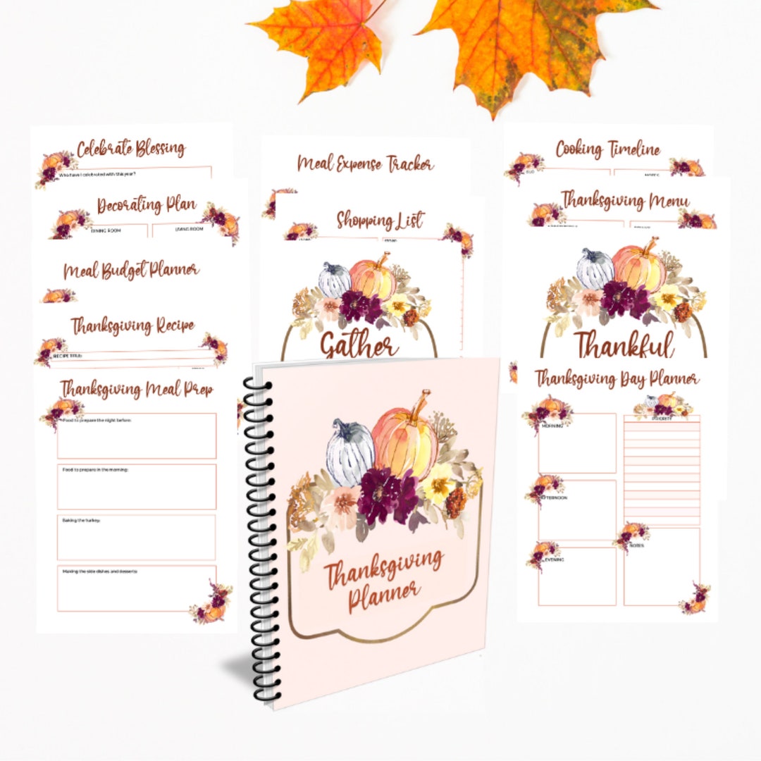 Thanksgiving Planner, Thanksgiving Binder, Thanksgiving Meal Planner, Turkey Day Planner