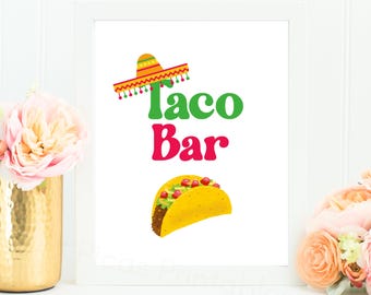 Letrero de fiesta de graduación de Taco Bar, Letrero de Taco Bar, Letrero de mesa de tacos, Letrero de mesa de graduación, Letrero de fiesta de graduación