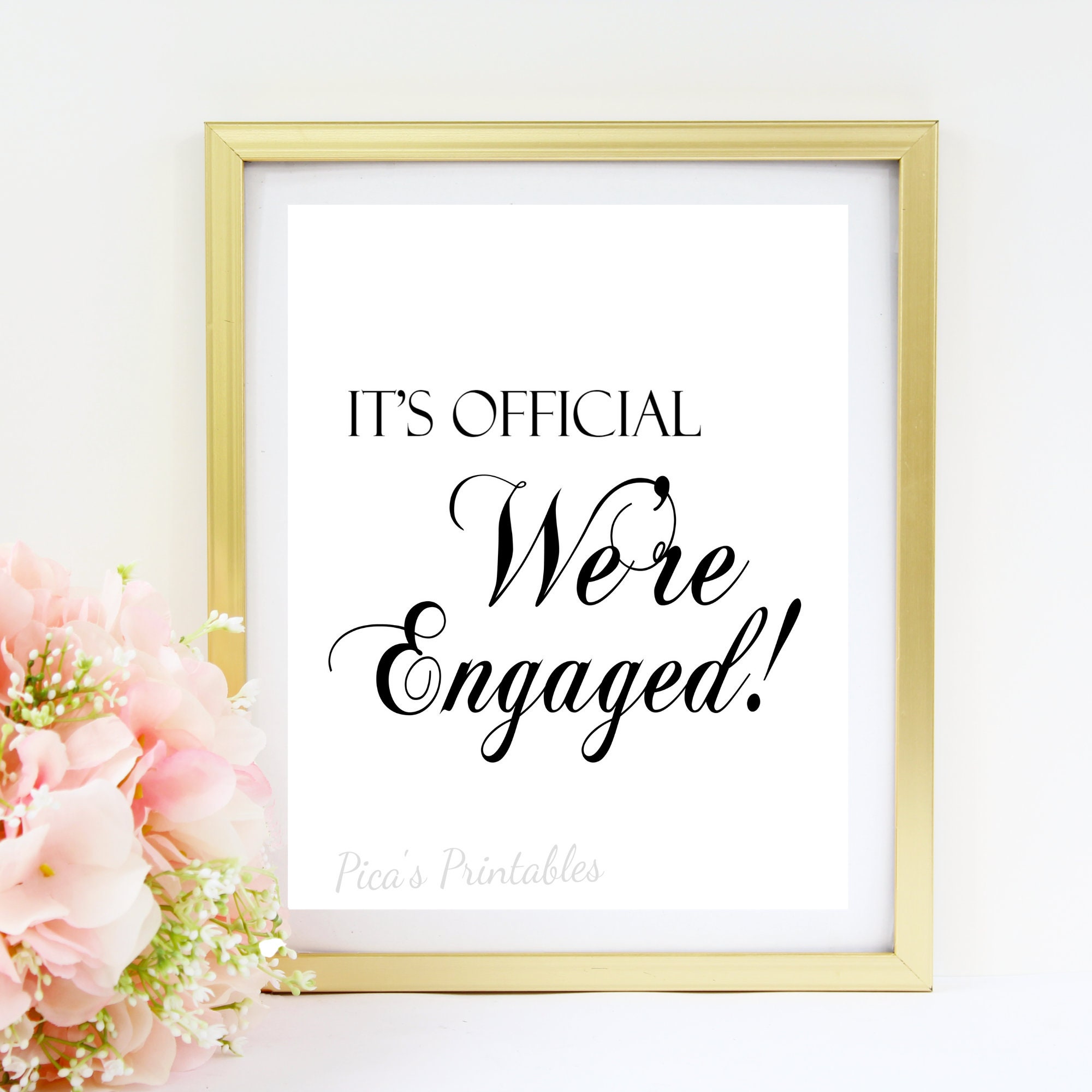 Engagement SignWedding Signage We're Engaged Engagement Etsy