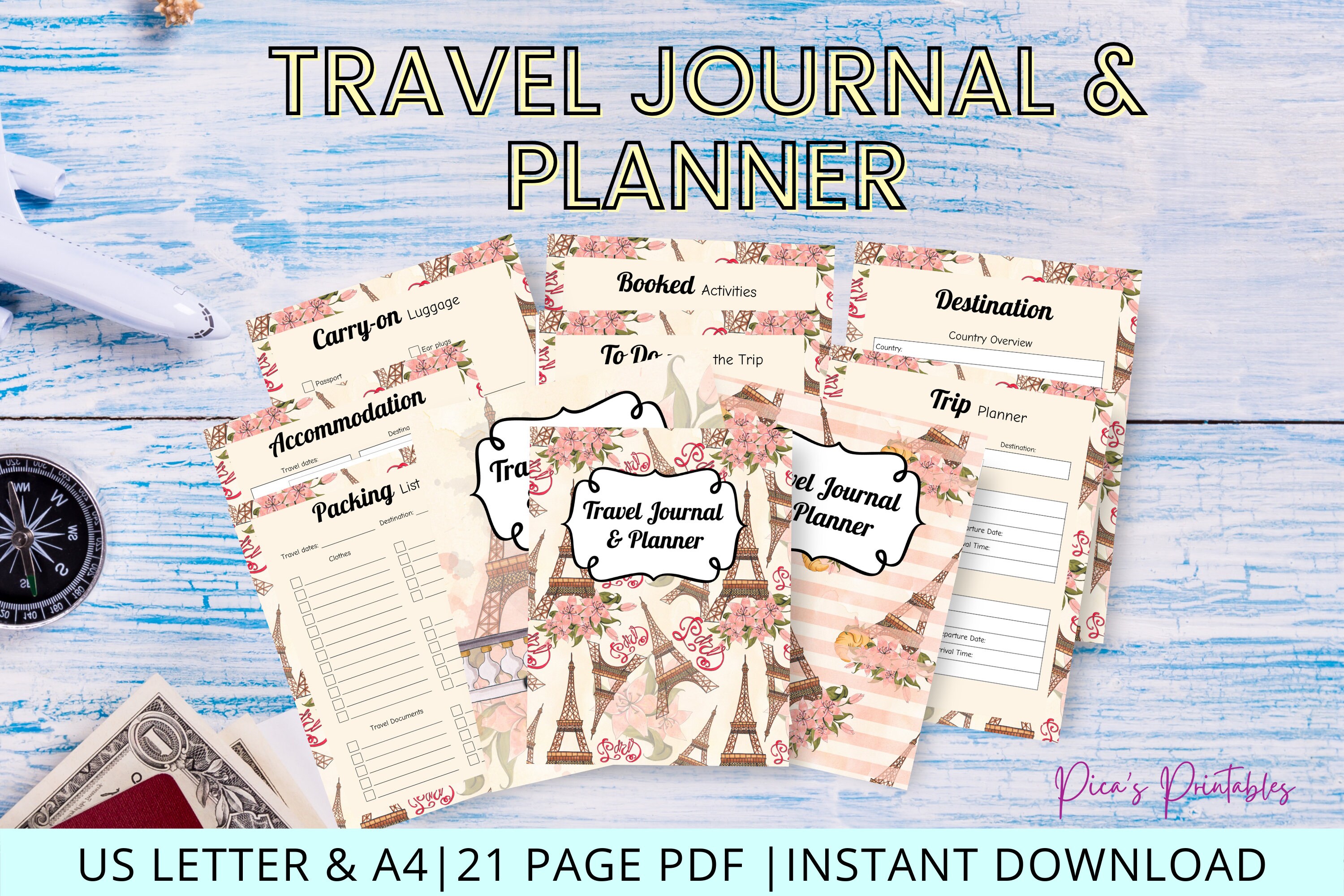 Travel Planner Travel Journal Vacation Planner Trip Etsy
