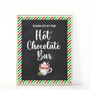 Hot Chocolate Bar Printable Sign, Hot Cocoa Bar Sign, Christmas Party Sign, Hot Chocolate Sign, Christmas Sign