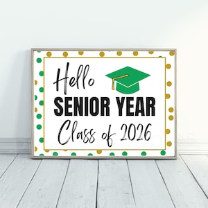 Classe di studenti dell&#39;ultimo anno del 2026, Cartello del primo giorno dell&#39;ultimo anno, Cartello stampabile del primo giorno, Ritorno a scuola, Cartello stampabile del primo giorno di scuola, Ultimo anno