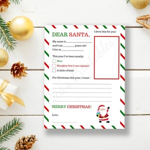 Brief vom Weihnachtsmann, Brief an den Weihnachtsmann, Weihnachtsbrief, Kinderbrief an den Weihnachtsmann, Weihnachtsmann-Wunschliste, Buchstabe Santa druckbar, Brief an den Weihnachtsmann druckbar