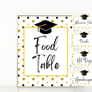 Graduation Food Tents, Graduation Decoration Food Tents, Graduation Food, Graduation Party Decor Sign,Grad Table Sign, Graduation BBQ