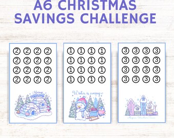 Christmas Savings Challenge, A6 1 Challenge, Christmas Savings Challenge A6, Savings Challenge Printable, Money Saving Challenge