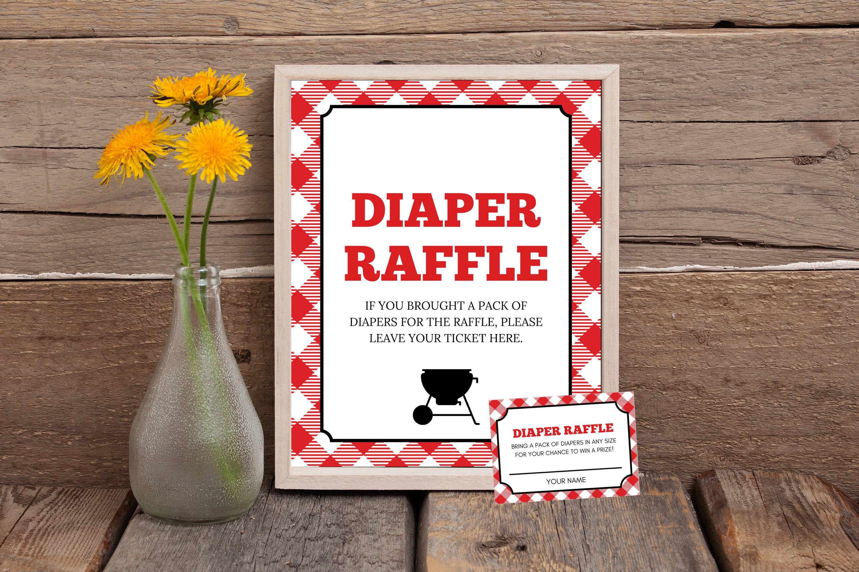 Baby Q Diaper Raffle Sign, Diaper Raffle Insert & Sign, Diaper Raffle ...