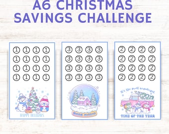 Christmas Savings Challenge, A6 1 Challenge, Christmas Savings Challenge A6, Savings Challenge Printable, Money Saving Challenge