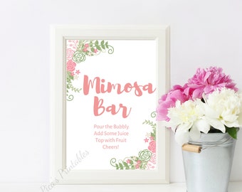 Mimosa Bar Sign,Printable Mimosa Bar Sign, Bridal Shower Sign Printable, Bridal Shower Sign, Bridal Shower Decor