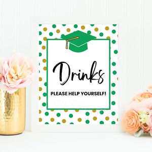 Printable Graduation Party Drink Station Sign, Open House Sign, Graduation Party, Beverages, Beverage Station Sign, Table Sign, Food Table