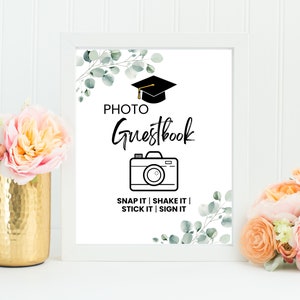 Photo Guestbook Graduation Sign, Polaroid Grad Guestbook,Graduation Photo Guestbook Sign, Printable Graduation Photo Guestbook Sign,