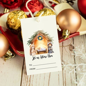 Nativity Gift Tags Printable Nativity Gift Tags Printable Christmas Gift Tags Christian Gift Tags  Nativity Tags Baby Jesus Tag