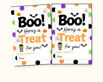 Etiquettes cadeaux Halloween, étiquettes cadeaux Boo imprimables, des bonbons ou un sort, étiquettes cadeaux, sacs cadeaux, étiquettes Halloween imprimables, cadeau fête d'Halloween,