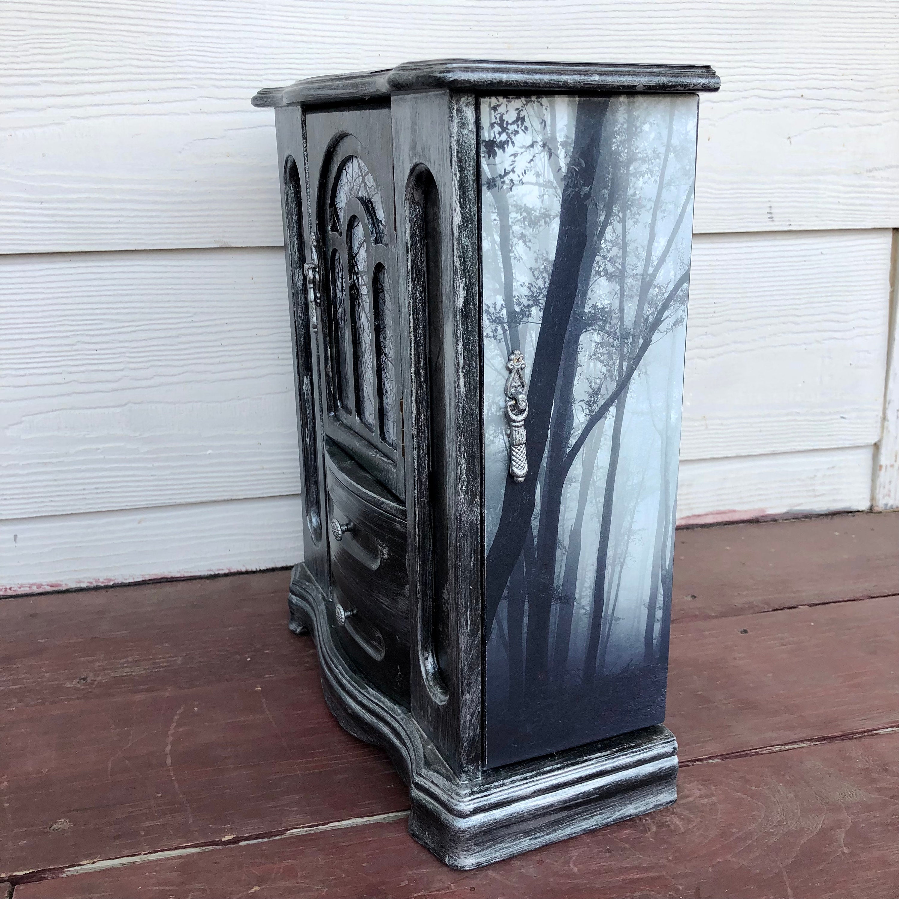 Gothic jewelry armoire jewelry box painted Victorian Etsy