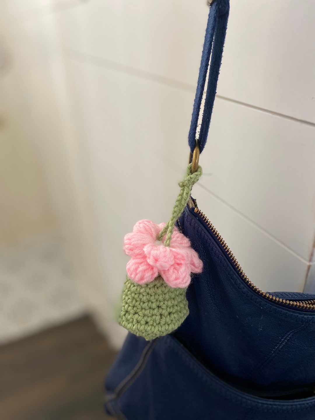 Flower Mini Pouch Bag Crochet Bag Charm Etsy