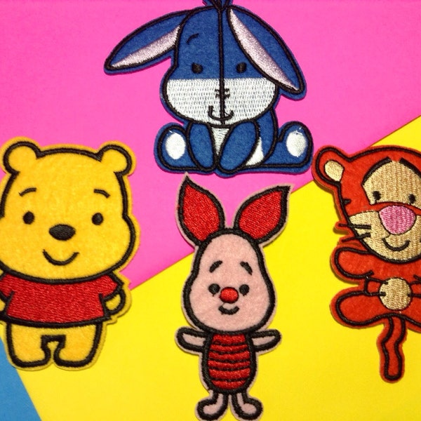 Iron on Patches:  Winnie the Pooh, Eeyore, Piglet, Tigger