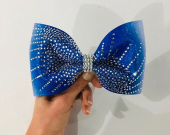 Las Vegas Cheer Bow – Silver & Black | Custom Team Bow - Etsy display picture 1
