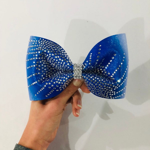 No tail sublimated rhinestone cheer bow