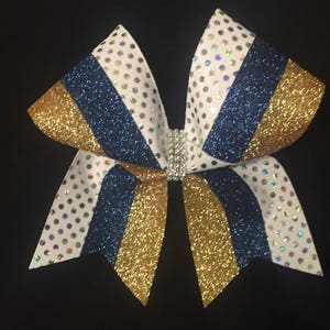 Two color glitter sequin dot cheer bow
