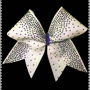 Vertical Ombre colored rhinestone glitter cheer bow