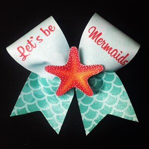 Let&#39;s be mermaids glitter sublimated bow