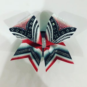 Girl Power sublimated rhinestone cheer bow