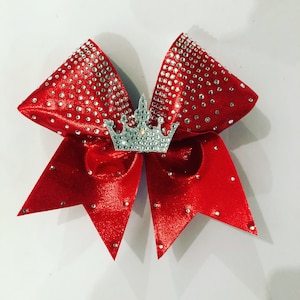 Blinged glitter crown metallic bow