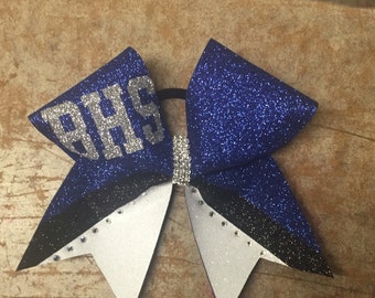 Spersonalizowana kokarda do kibicowania z brokatem i kryształkami