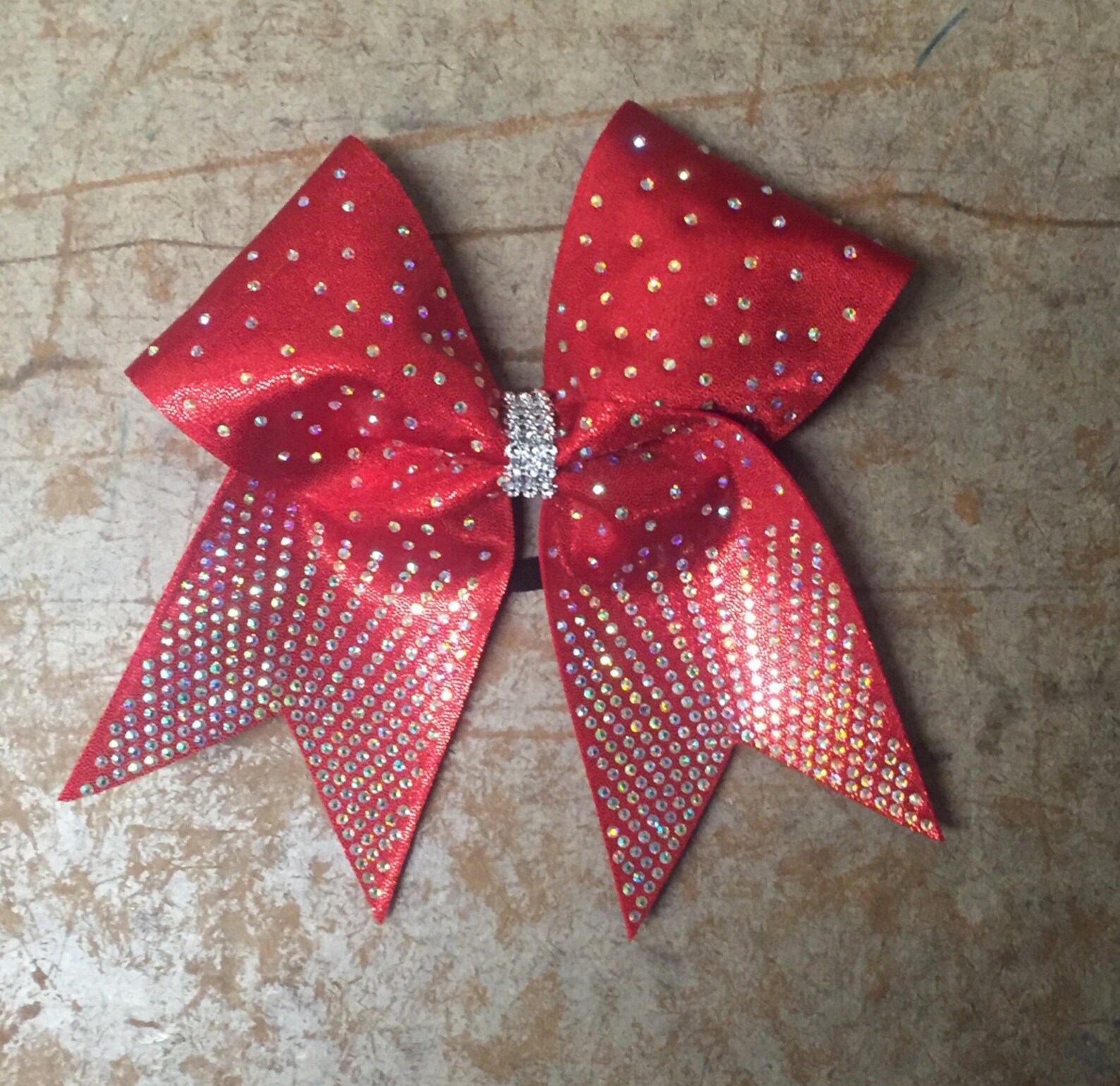 Scattered rhinestone tails cheer bow Etsy